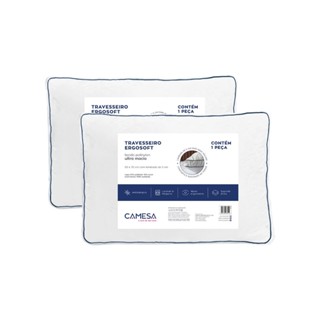 Kit 2 Travesseiros Camesa Ergosoft Hotel Ultra Macio 50x70 em Oferta na Shopee
