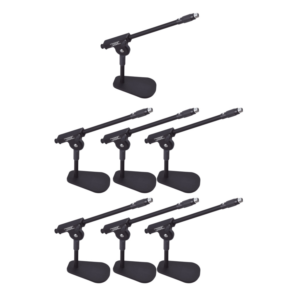 Kit 7 Suporte Microfone Mesa Bumbo Amplificador Metal IBOX
