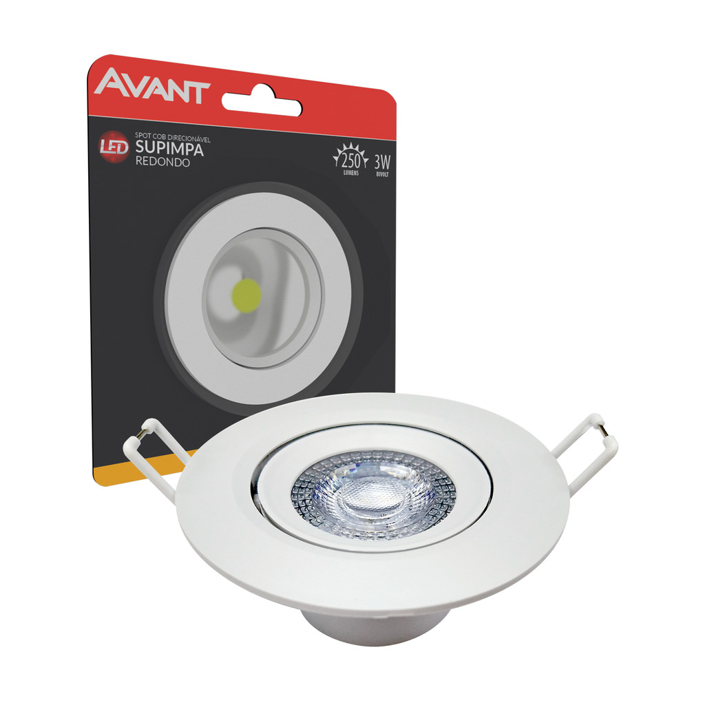 Spot Led Authentic Emb. Redondo 3w 3000k 7cm BF Avant - Home & Living