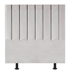 Cabeceira Estofada Cama Box Casal 140 Cm Maisa Suede cinza Claro