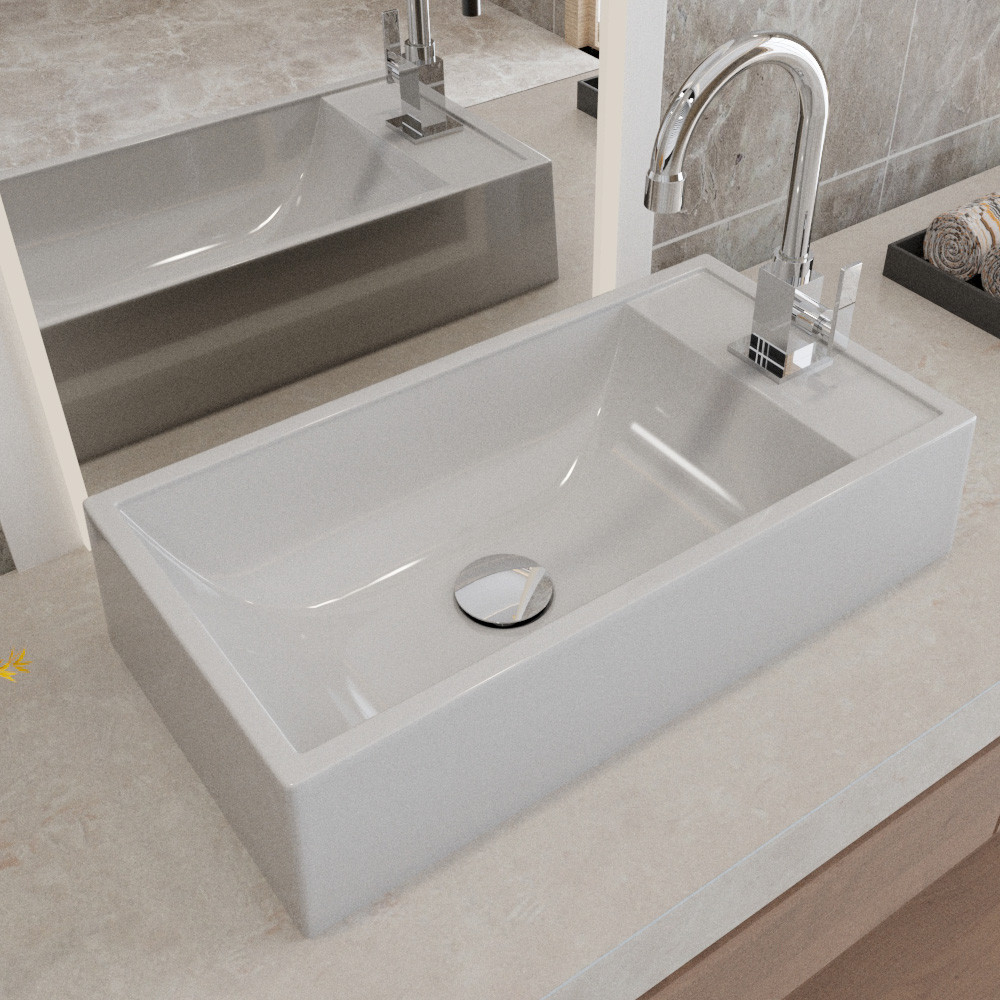 Cuba de Apoio Retangular Para Banheiro Lavabo Roma C01 RL545W Cinza - Lyam em Oferta na Shopee