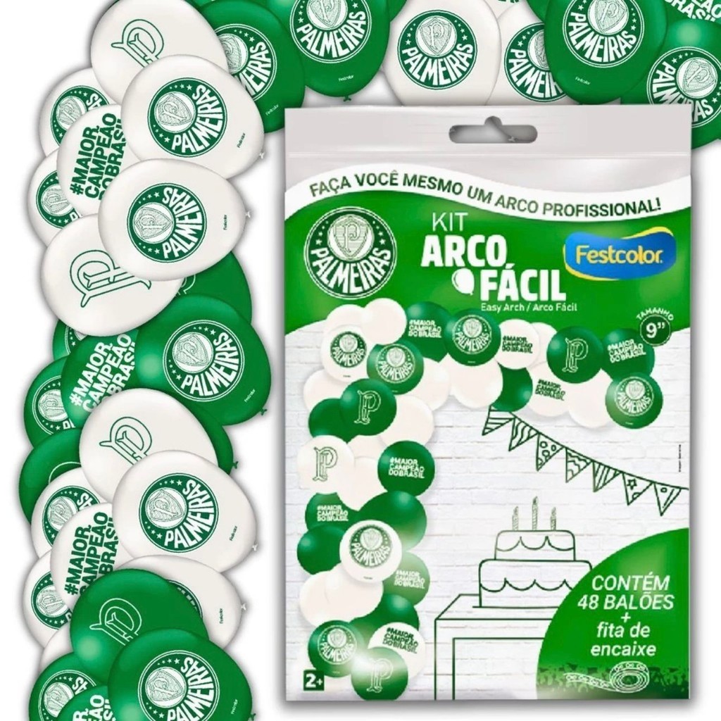KIT ARCO FACIL DE BALOES PALMEIRAS  n°9 48 UN + 1 FITA ARCO  FESTCOLOR - Home & Living