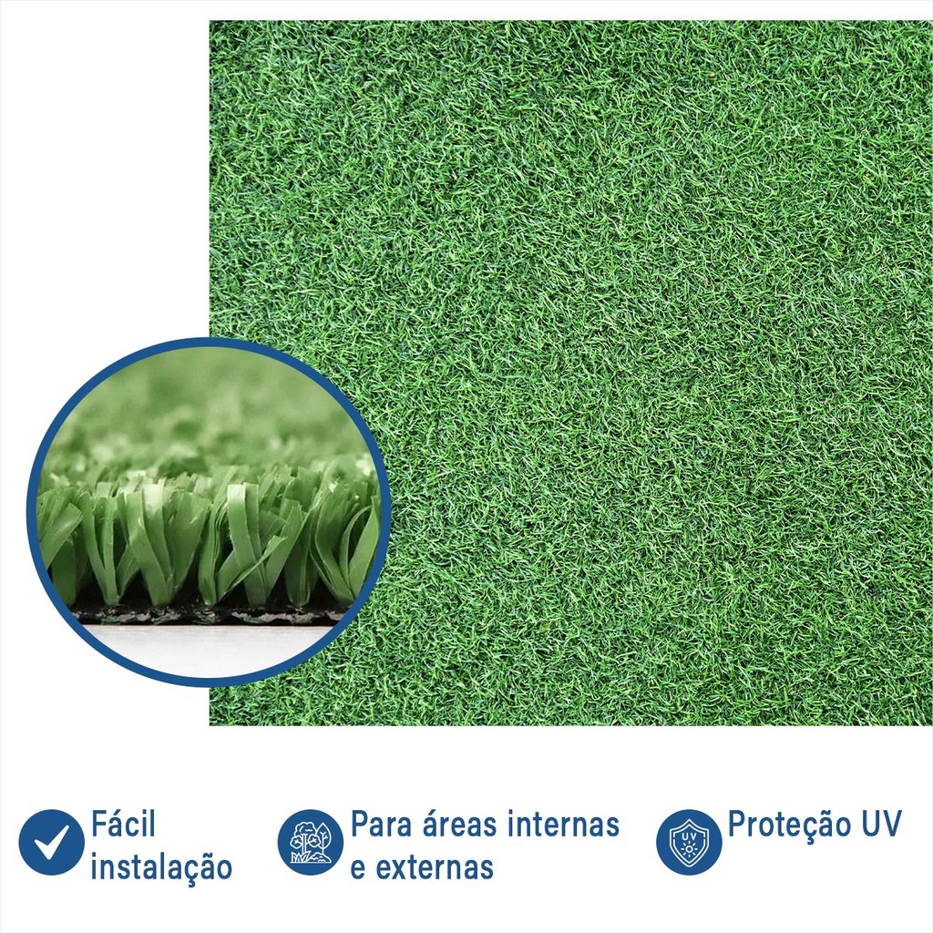 Grama Sintética Premium 1m² 1,00m X 1,00m Ideal para Pets, academia, quintal Pla