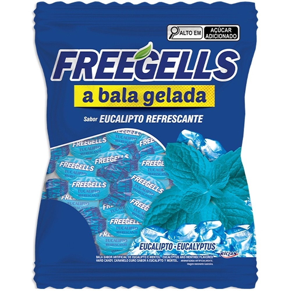 Bala Dura Eucalipto Refrescante Freegells 475g - Riclan