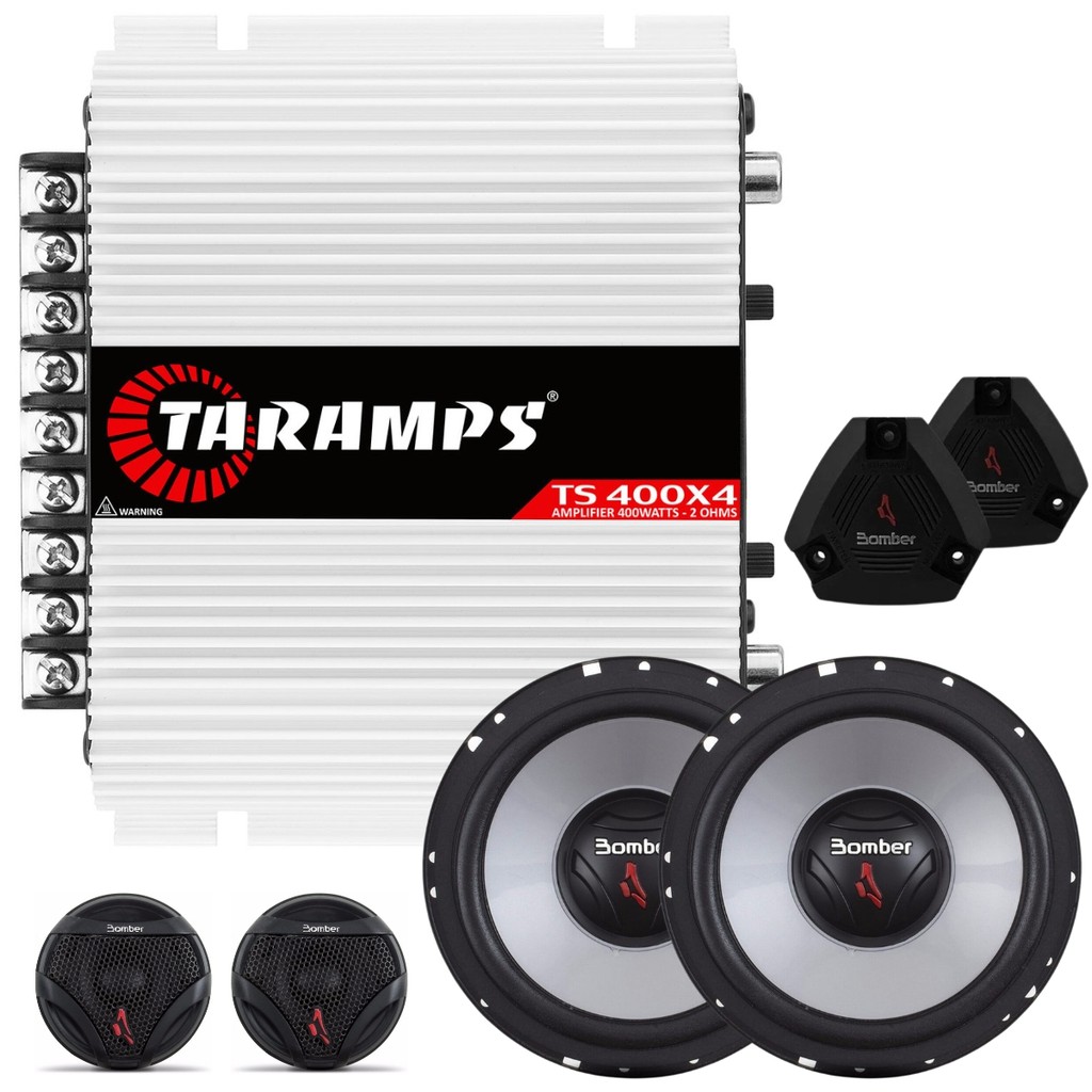 Modulo Amplificador Taramps Ts400x4 400w + Kit Duas Vias