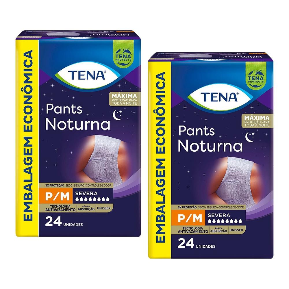 Imagem Kit 2 Roupas Íntimas Tena Pants Noturna P/M com 24un