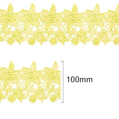 Renda Guipir CHL-452 Entremeio - 10.0 Cm -  Rolo C/13.7 Metros Cor:Amarelo-Canario
