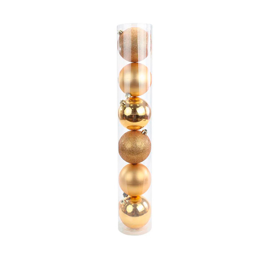 Bola de Natal em Tubo - Ouro - 7cm  - 6 unidades - Cromus - Rizzo - Home & Living