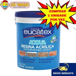 Resina Acrílica Premium Base Água Brilhante 18 Litros Impermeabilizante – Eucatex Várias Cores