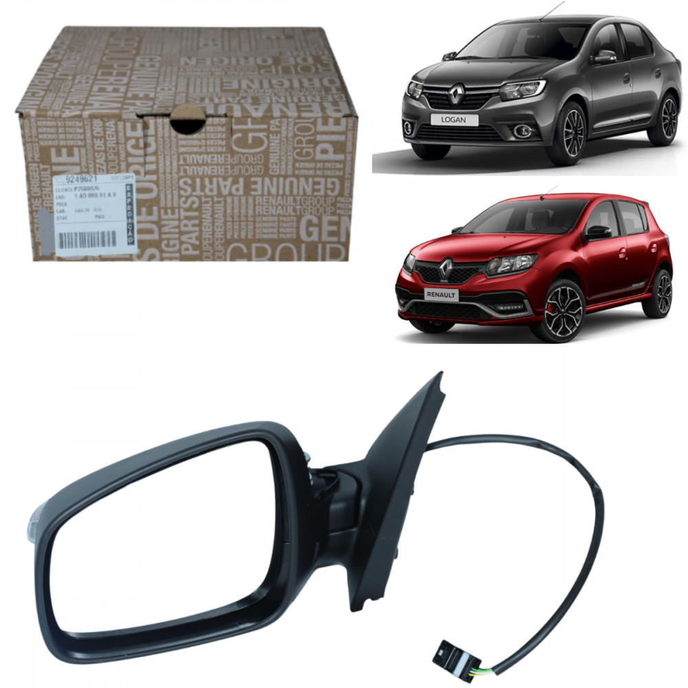 Retrovisor elétrico esquerdo Renault Sandero Logan em Oferta na Shopee