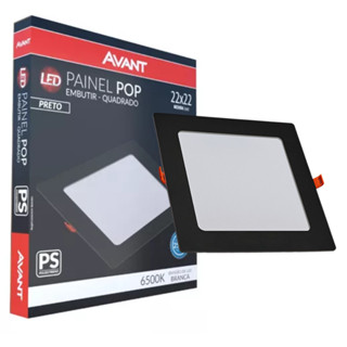 Painel Plafon Led 18w Preto Luminária Sobrepor Embutir Quadrado Branco Frio Neutro Quente 6500k 4000k 3000k em Oferta na Shopee