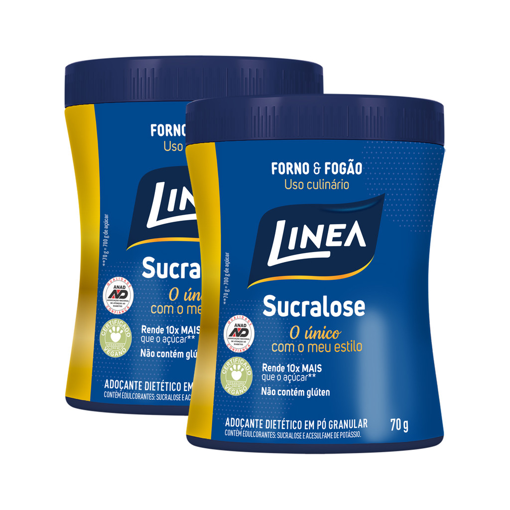 Kit 2 Adoçantes Culinários Sucralose Linea 70g em Oferta na Shopee