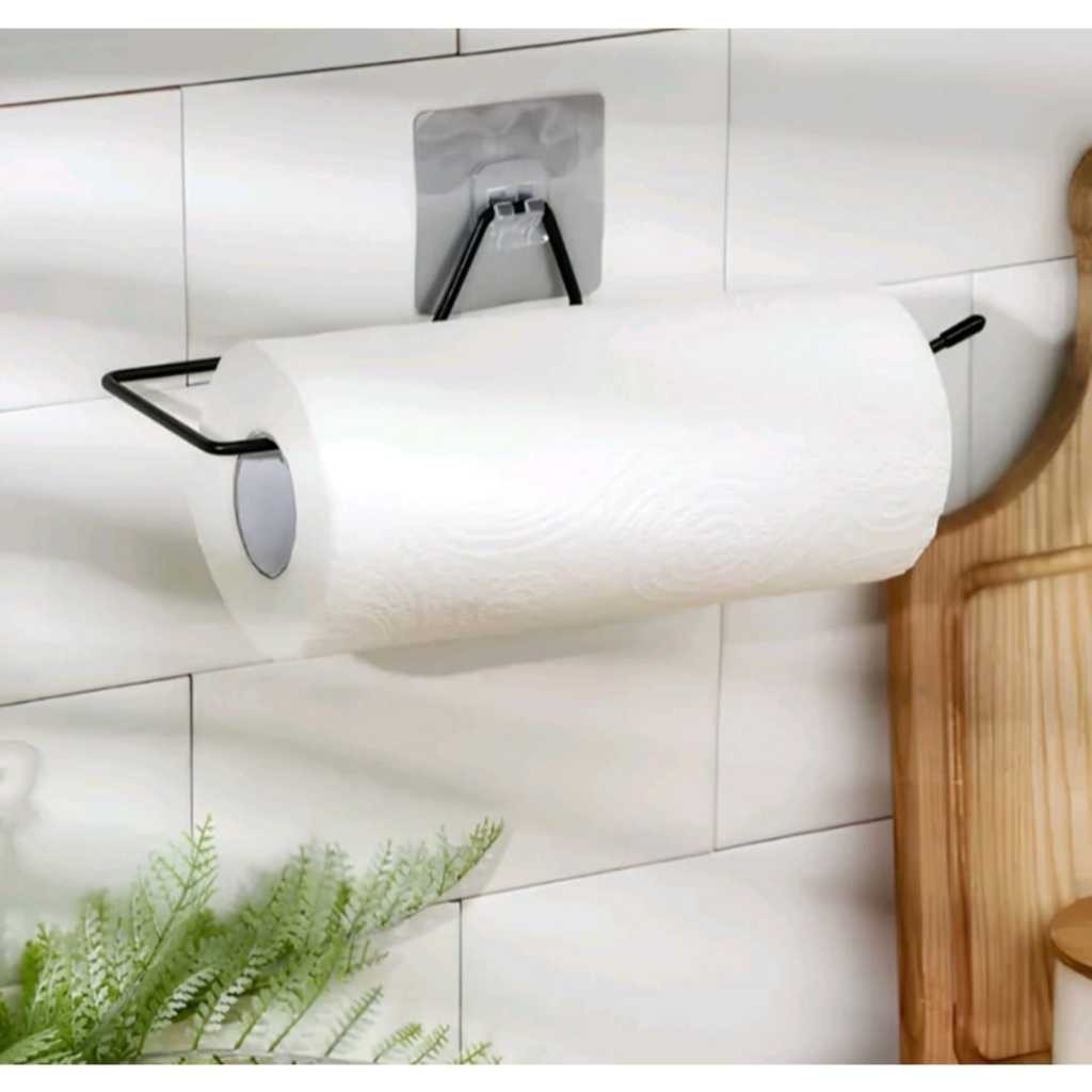 Porta Papel Toalha alumínio Filme Suporte Parede De Cozinhas e Banheiros Casa Decoração Sem Furos