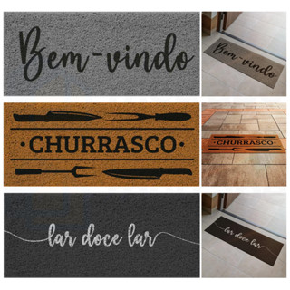 Tapete Capacho de Porta Carpete Vinílico Bem-Vindo Vários Modelos Estampado Decoração 70x30cm em Oferta na Shopee
