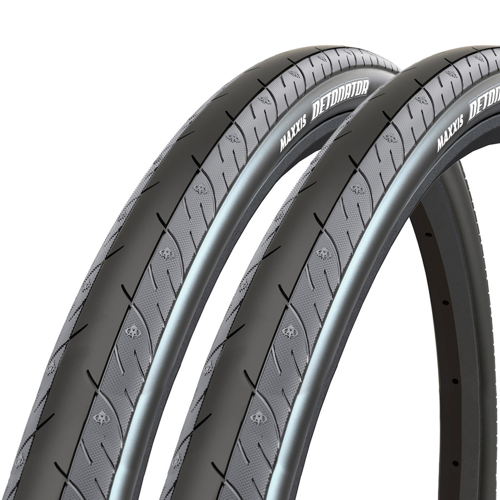 Kit 2 Pneus Maxxis Detonator 700X23C Arame Fx Cinza