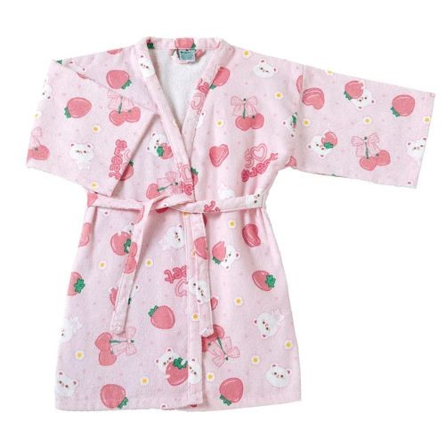 Roupão Infantil Dohler - Morangos Rosa menina atoalhado banho em Oferta na Shopee