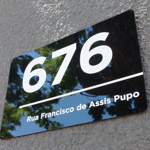 Placa em Acrilico Preto Para Endereço Número de Casa, Condomínios e empresa