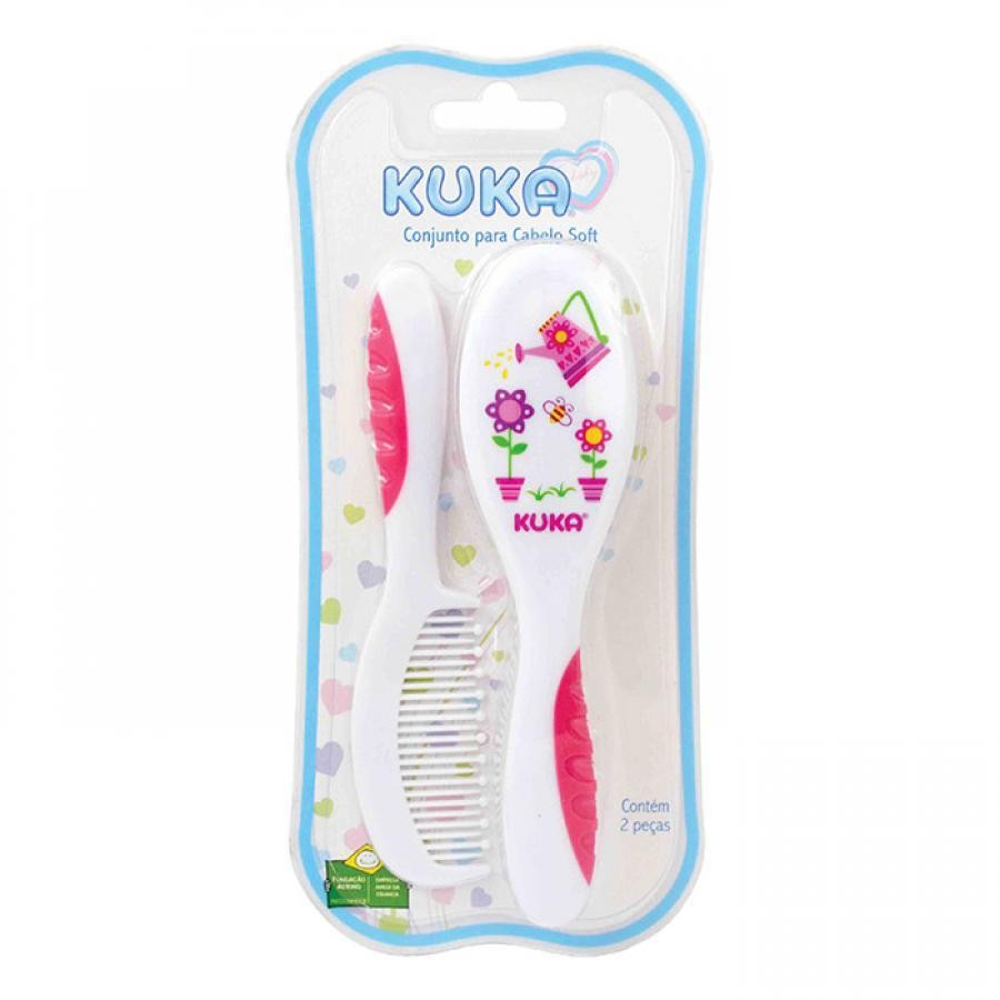 CONJUNTO KUKA ROSA PENTE E ESCOVA - Mom & Baby