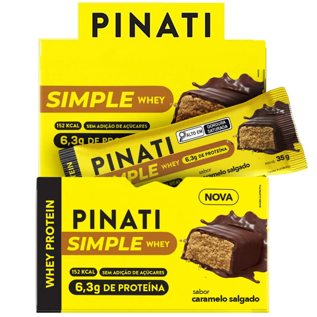 Barra Simple Whey PINATI Caramelo Salgado 35g (Display 16un)