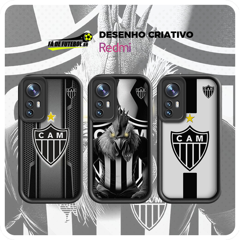 Atlético Mineiro Anti-queda Capa Para celular Poco X 3 6 Redmi Note8 12 13 14 Emblema de futebol jt1
