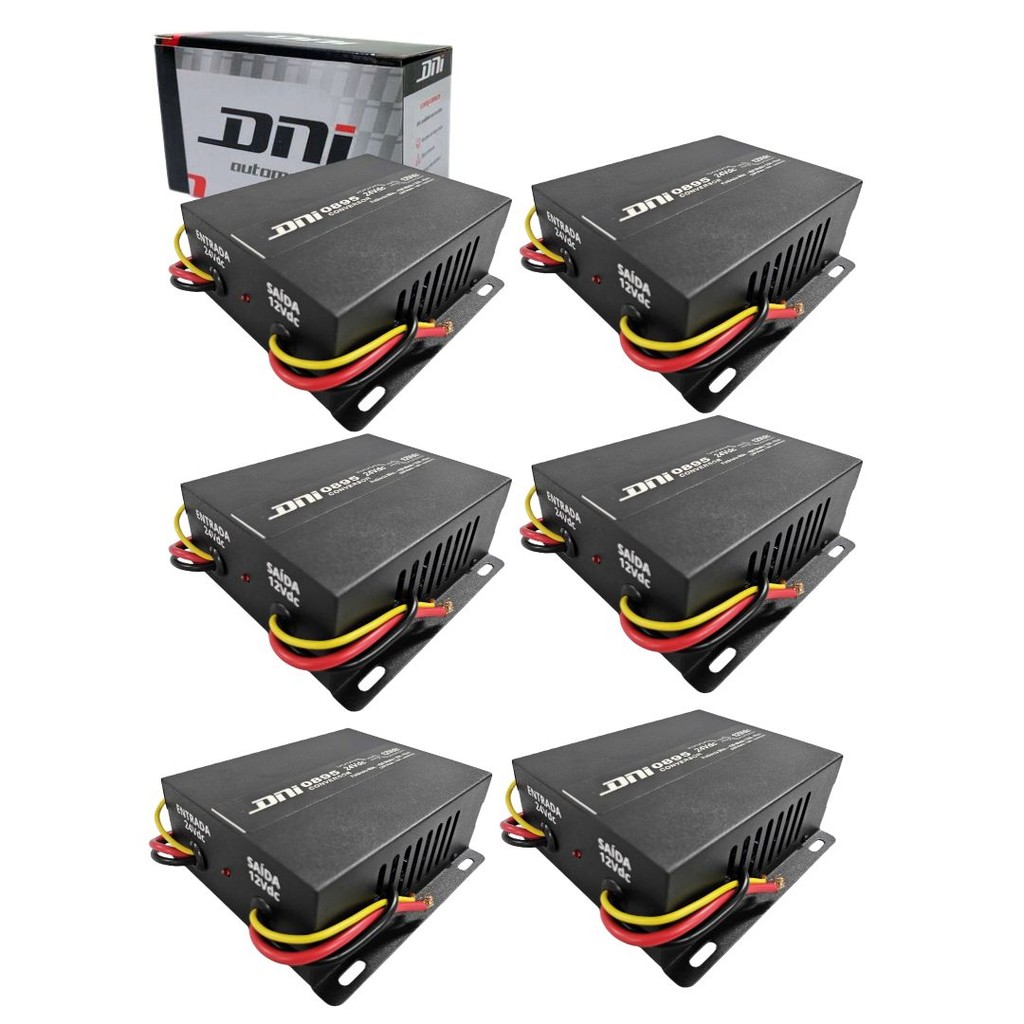 Kit 6 Conversor 24v Para 12v Inversor Tensão 24V para 12V 420W Pico Com Cooler