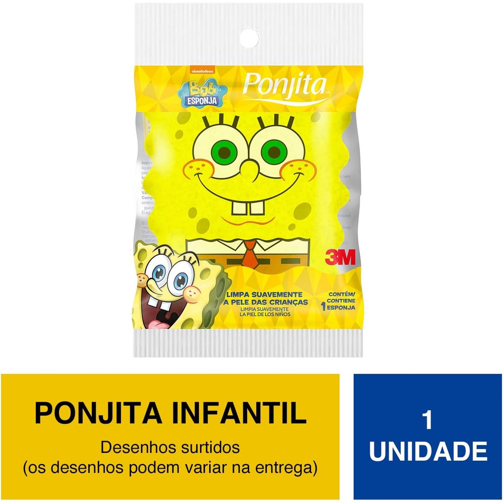 Esponja Banho Infantil Bob Esponja com 1 unidade em Oferta na Shopee