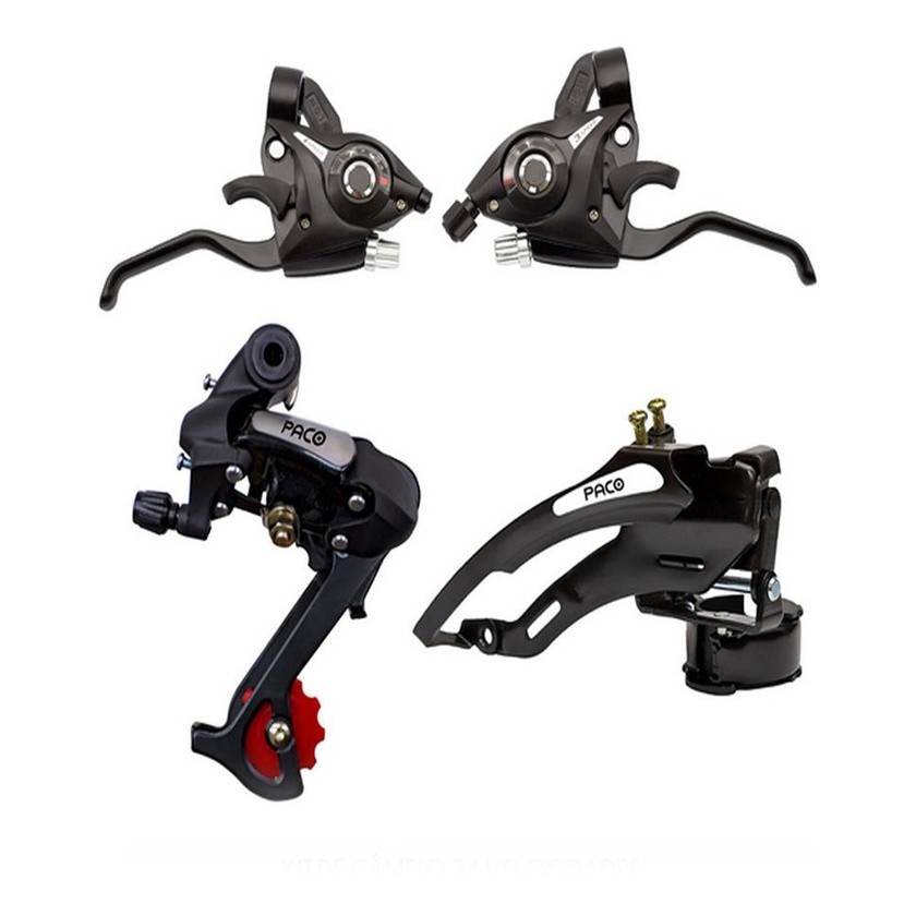 Detalhes do Kit Bike 24 Vel Trocador Marcha 3x8 Cambio Catraca Corrente
