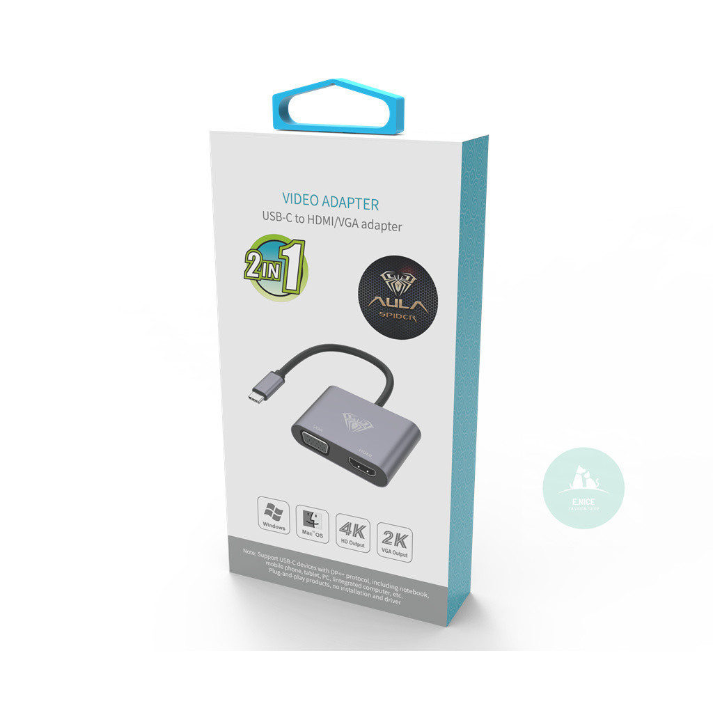 adaptador macbook Hub Usb-c Air M1 M2 Dex Hdmi 4k 2in1 AULA