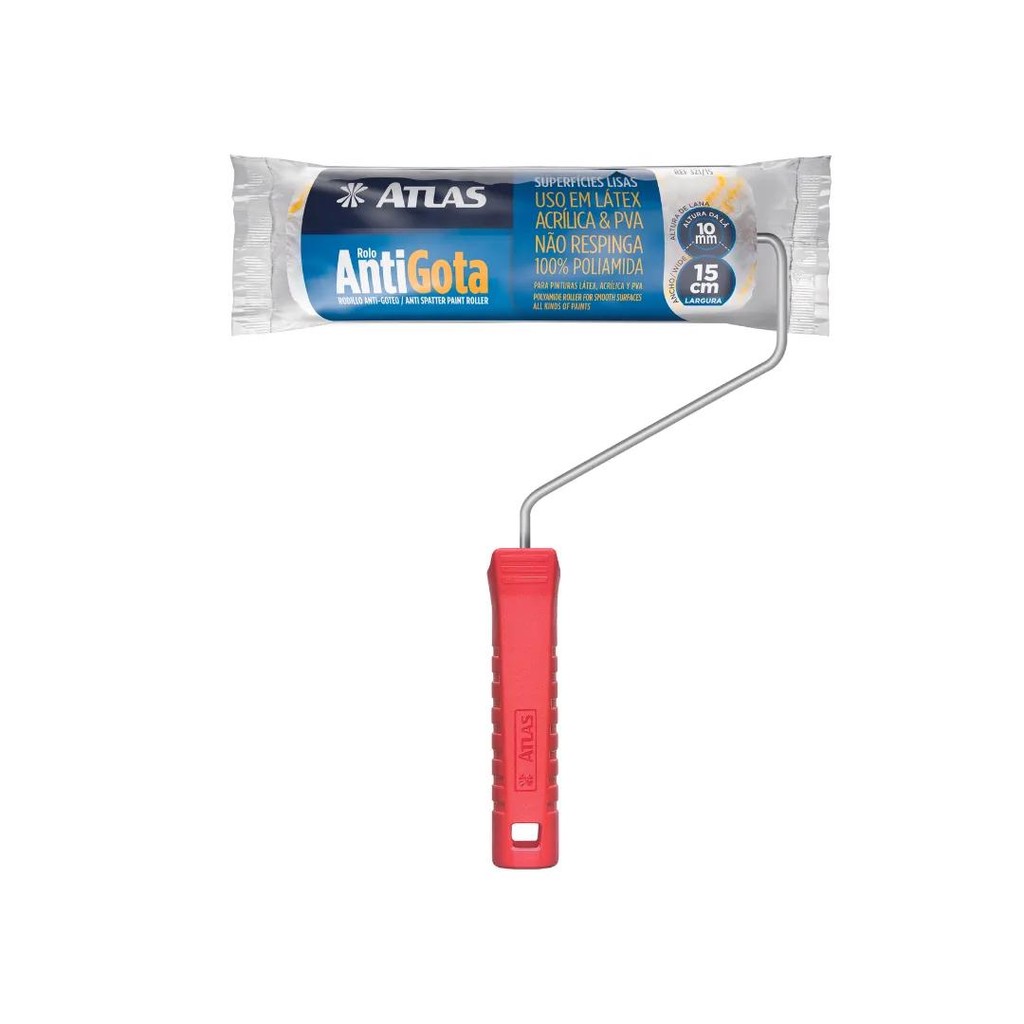 ROLO PARA PINTURA LÃ ANTI GOTAS RETOQUE E ACABAMENTO 15CM 321/15 ATLAS em Oferta na Shopee