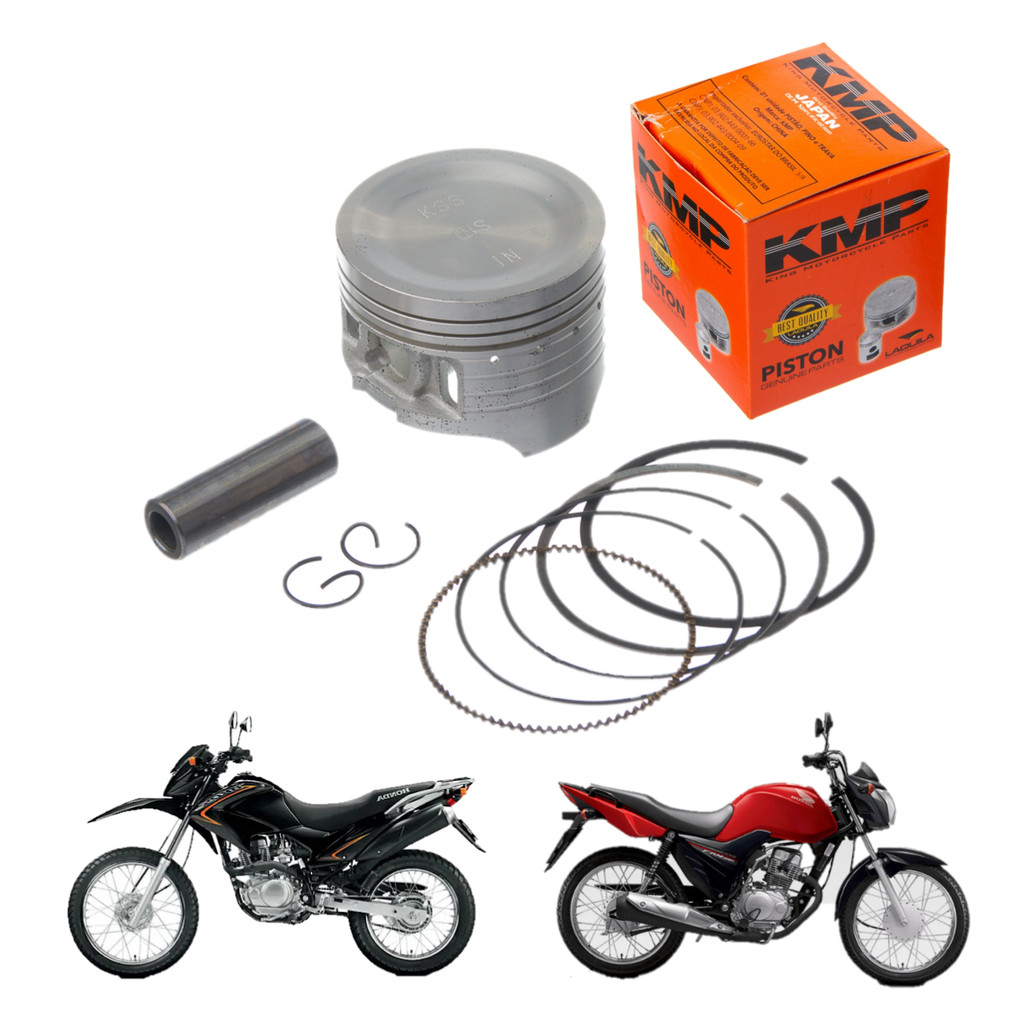 Kit Pistão Anéis Cg Fan 125 Bros 125 2.00 3.00 Kmp em Oferta na Shopee