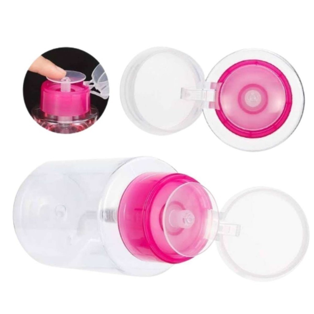 Porta Acetona Com Valvula e Trava 150ml Grande Manicure Nail