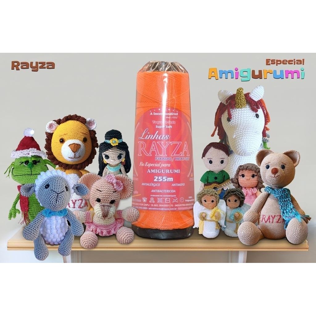 Linha RAYZA Amigurumi - Ideal para Crochê e Amigurumi - Tex 288 - Cor 048 Abobora
