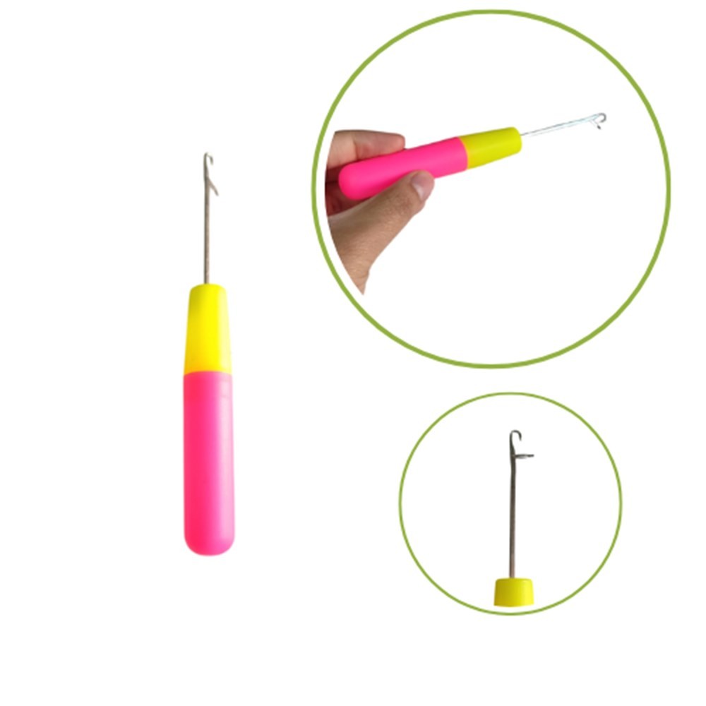 Agulha para touca de Luzes cabelos Verde e Rosa cod 1017