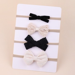 4 Pçs/set Algodão Linho Impresso Arco Bebê Bandana Para Meninas Recém-Nascidos Headbands Rendas Faixas De Cabelo Turbant em Oferta na Shopee
