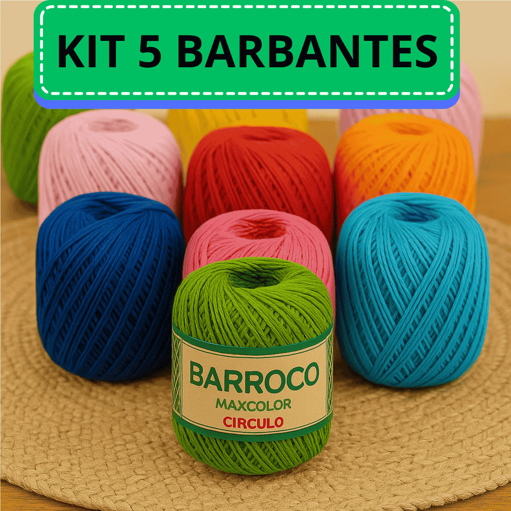 Kit 5 Unidades Barbantes Maxcolor Barroco Nº 6 - 200g - Escolha sua cor em Oferta na Shopee