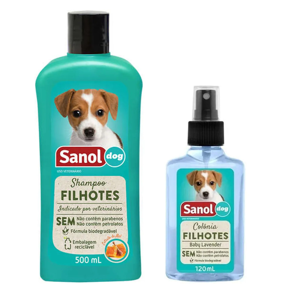 Kit Shampoo Filhote + Perfume Filhote - Sanol Dog em Oferta na Shopee