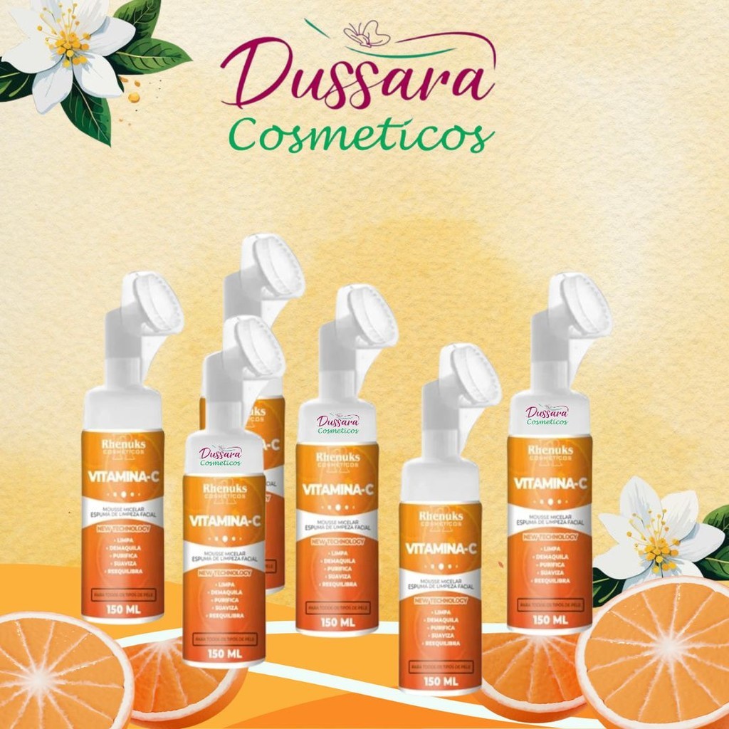 Kit 12 -- 12Und (12) - Mousse Micelar Espuma de Limpeza Facial Vitamina C 150ml - rhenuks