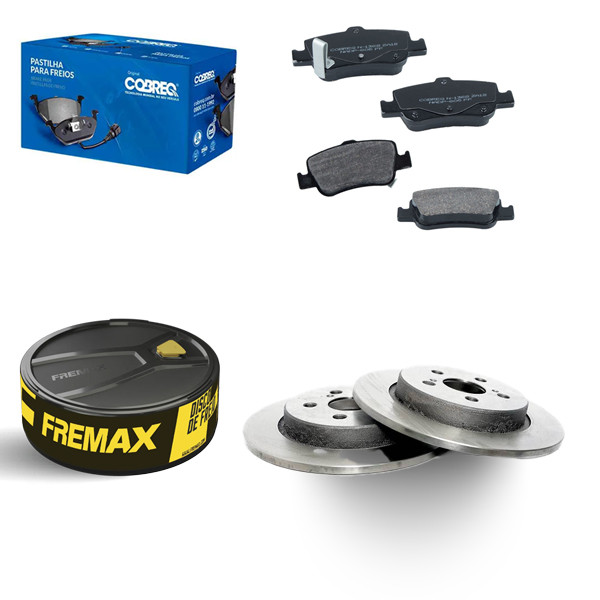 Kit Disco Freio Traseiro + JG Pastilha Corolla 2008 a 2019