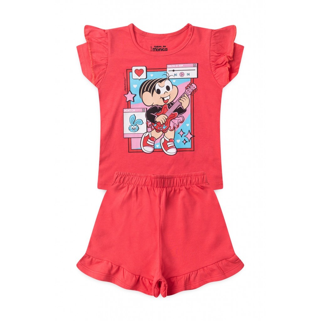 Conjunto Infantil Feminino Rock - Turma da Mônica - Baby & Kids Fashion
