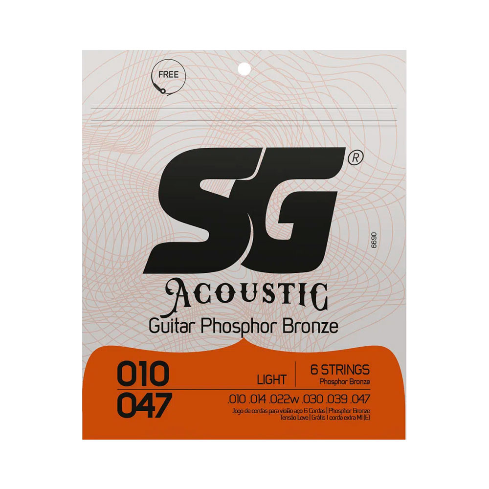 Encordoamento SG P/ Violão Aço Phosphor/Bronze Light 10/47 - EC0470