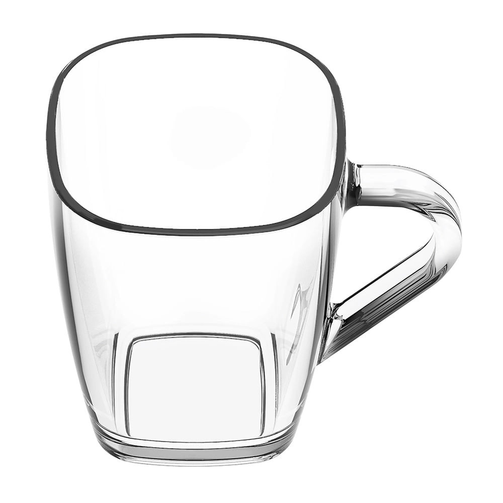 Caneca Nadir Quadre em Vidro Incolor 300ml - Home & Living