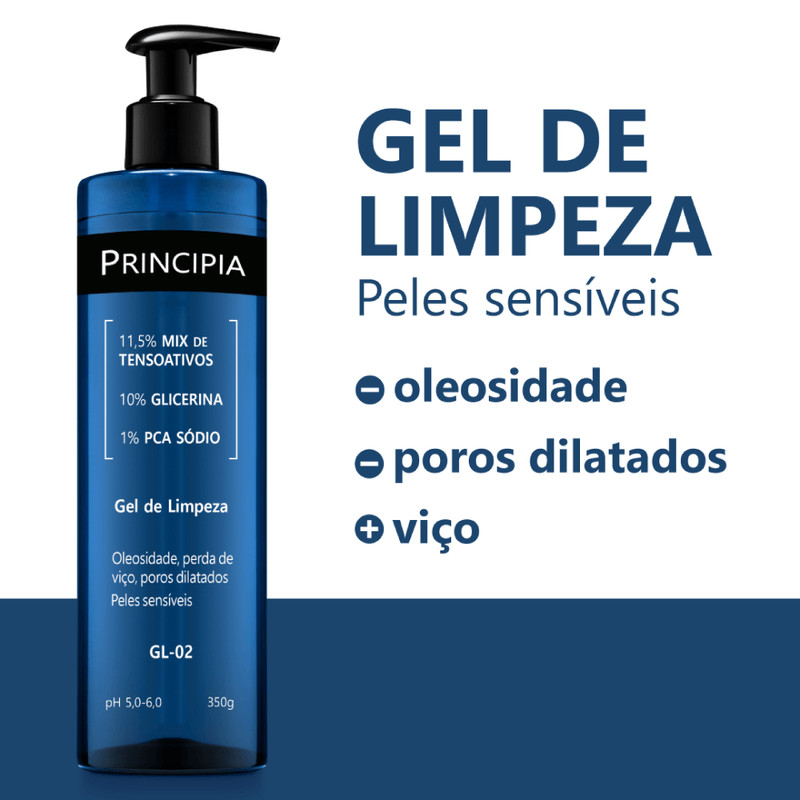 GEL DE LIMP SUAVE 11,5% TENSOATIVOS + 10% GLIC +1% PCA SODIO PRINCIPIA SKINCARE GL-02 350ML