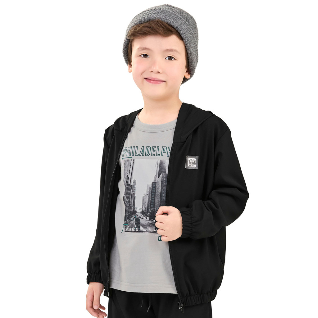Jaqueta Infantil Menino Com Capuz Elian Preto - Women Clothes