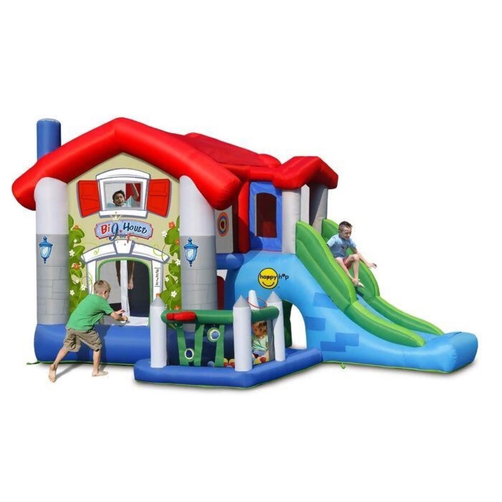 The Big House Kid Play Inflável 9 atividades Multipark Inflável 4,55 x 3,30 x 2,65m Com Motor