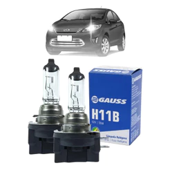 Par Lâmpada Automotiva H11B Farol Baixo Ford New Fiesta 2011 A 2013 12V 55W Branca Alta Luminosidade