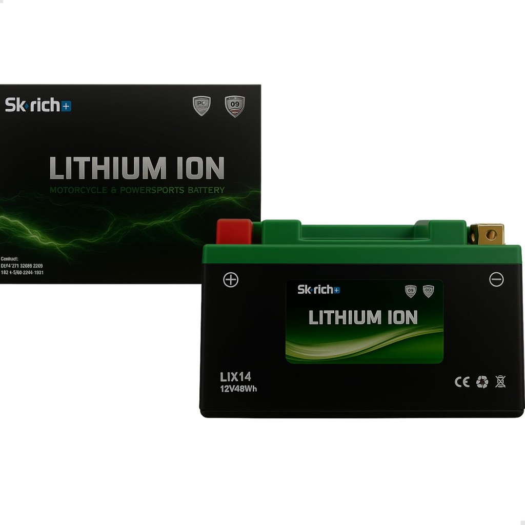 Bateria De Lítio Skyrich Lix14 Para Yamaha Honda Bmw Kawasaki Moto Xt660 Tiger Shadow 750 F800 14ah