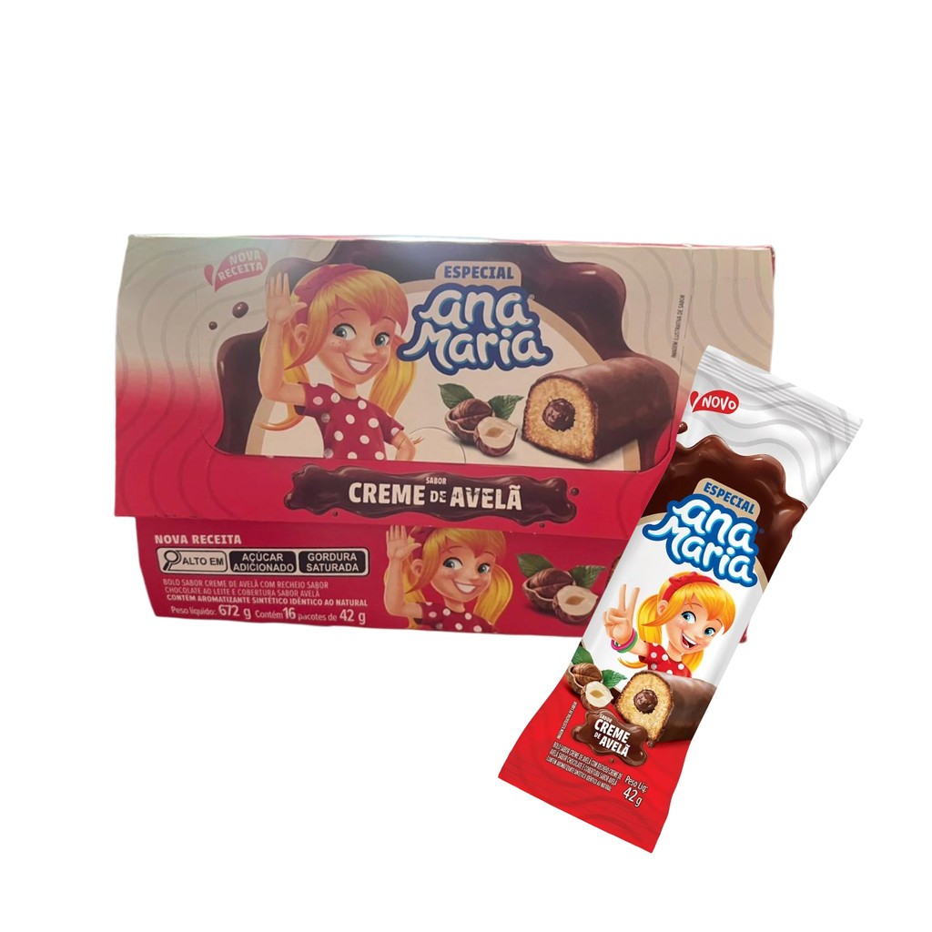Bolinho Ana Maria Especial Creme de Avelã 16x42g em Oferta na Shopee