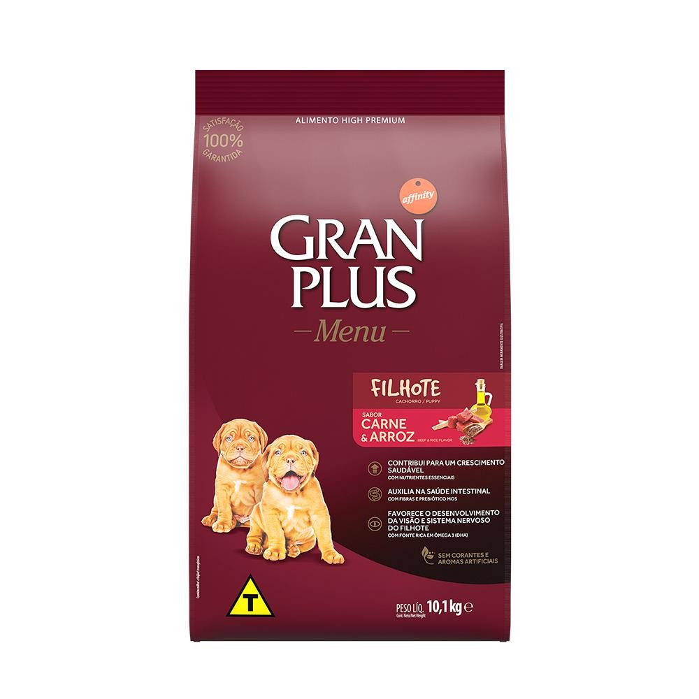 Ração GranPlus Menu Cão Filhote Médio Grande Carne Arroz 10.1kg