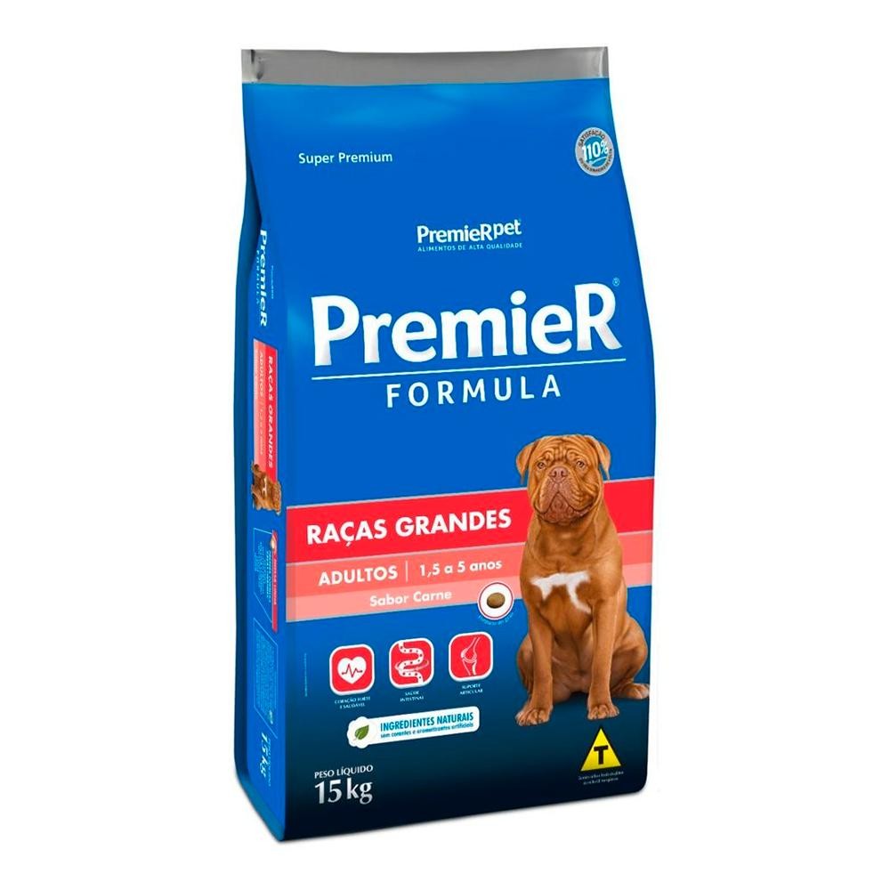 Ração Seca PremieR Formula Carne para Cães Adultos Portes Grande e Gigante
