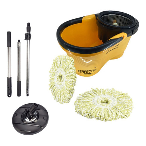 Balde Perfect Mop 360° Com 2 Refis 16 Litros Mop Pro Limpeza
